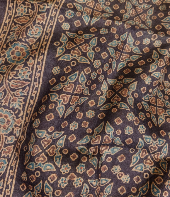 Tussar Ajrakh Saree