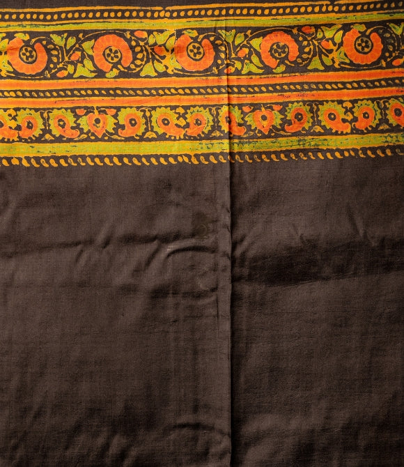 Handwoven Pure Mulberry Bengal Silk Saree Black Multicolour