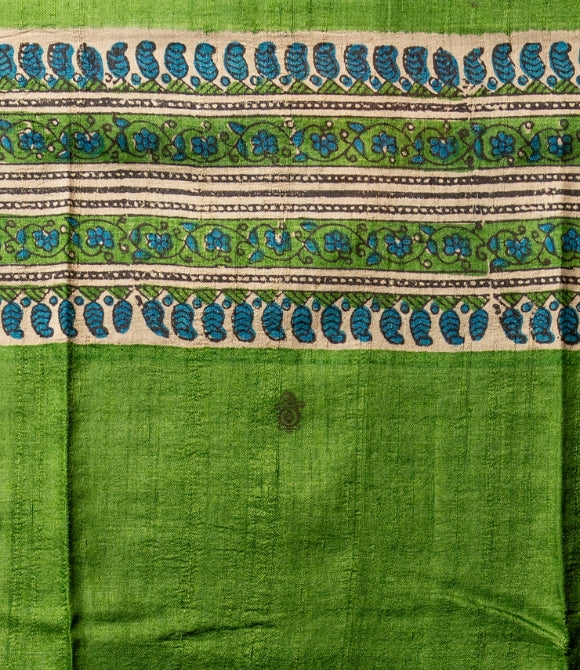 Pure Gachhi Bengal Tussar Saree Green