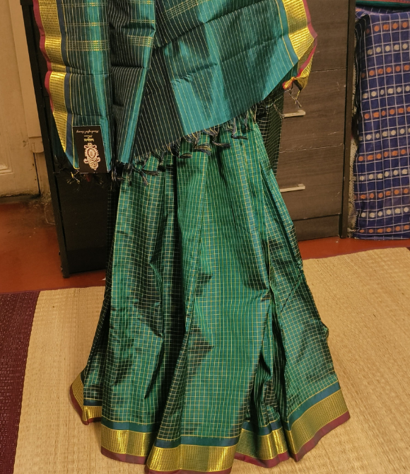 Handwoven Soft Silk Kanjivaram Saree Green