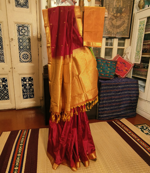 Handwoven Soft Silk Kanjivaram Saree | Kalakriti by Paroma