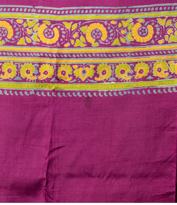 Handwoven Pure Mulberry Bengal Silk Saree Purple