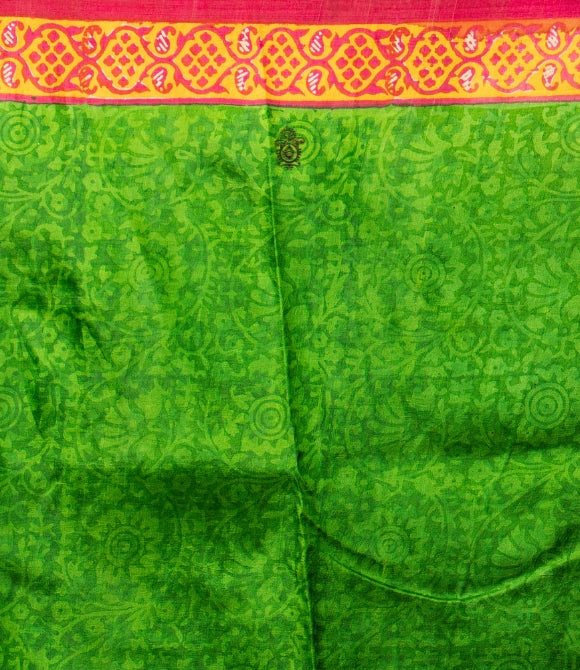 Handwoven Pure Mulberry Bengal Silk Saree Rani Pink