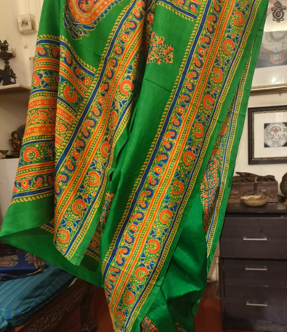 Handwoven Pure Mulberry Silk Saree Green
