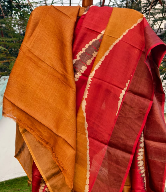 Shibori Tussar Multicolour Saree Variant 2