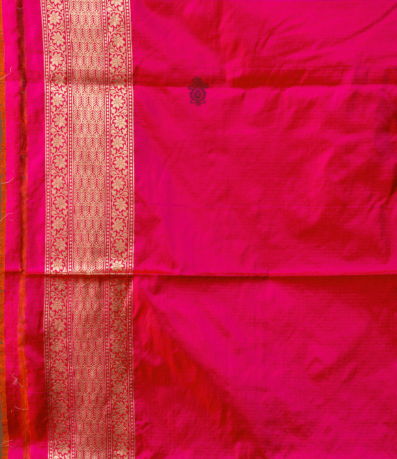 Handwoven Pure Bridal Benarasi Cutwork Saree Gajri Pink