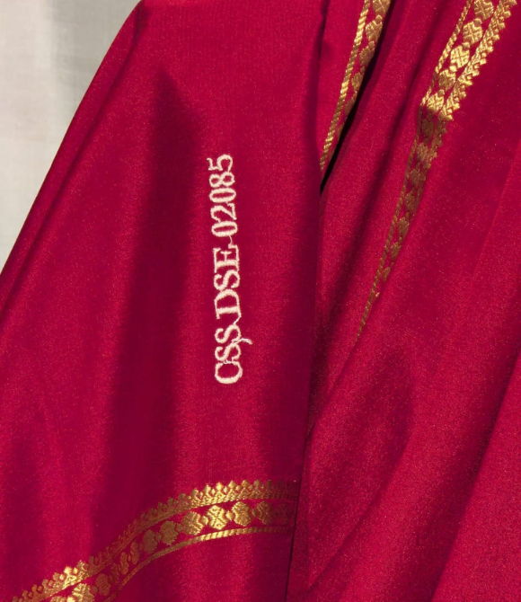 Vibrant Red Pure Mysore Crepe Silk Saree
