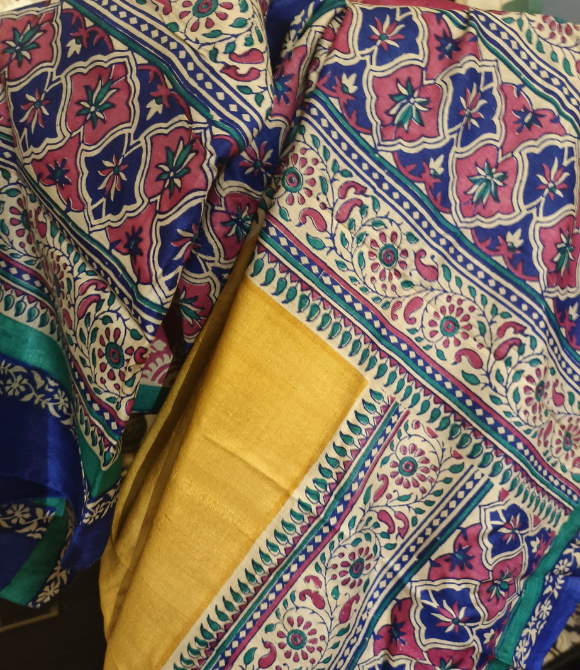 Pure Gachhi Bengal Tussar Saree Yellow