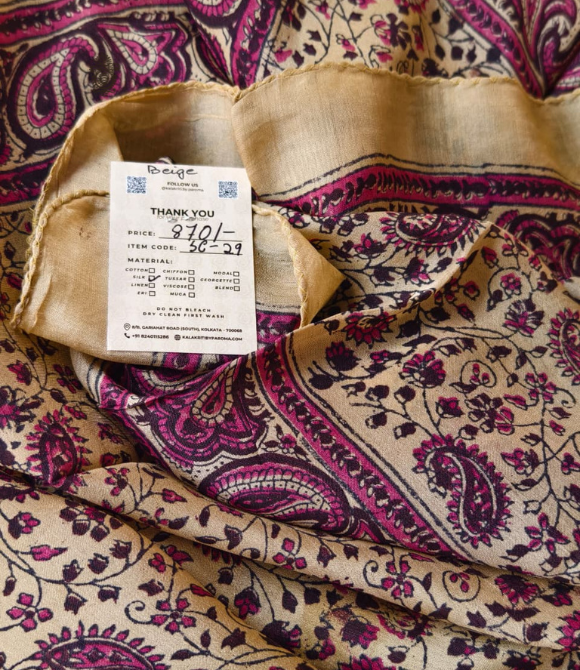 Pure Silk Chinnon Printed Scarf SC29