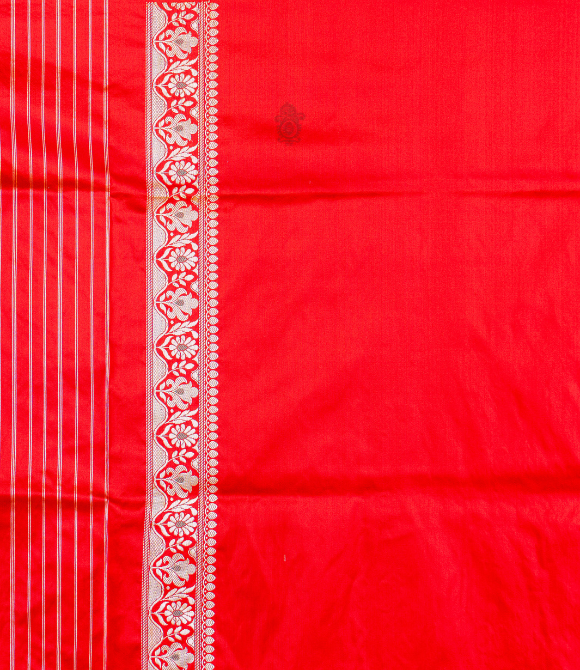 Handwoven Pure Katan Silk Kadhua Bridal Benarasi Saree Red