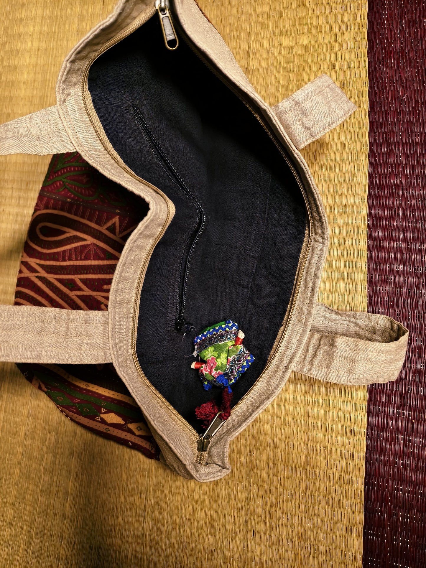 Linen White Kutch Hand-Embroidered Big Tote Bag