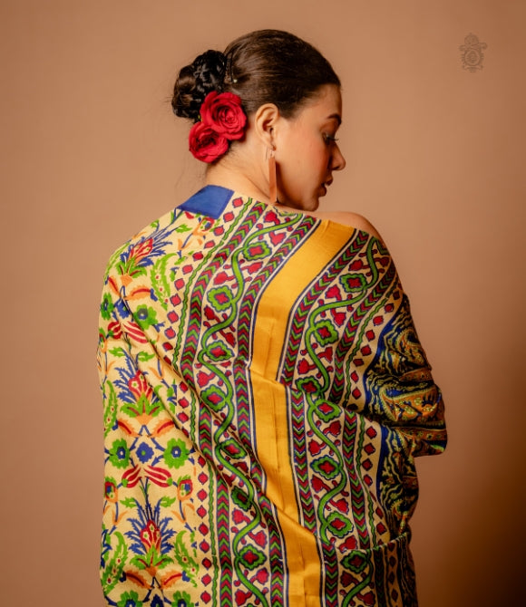Handwoven Pure Mulberry Bengal Silk Saree Multicolour
