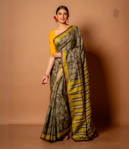 Pure Gachhi Bengal Tussar Saree Purple