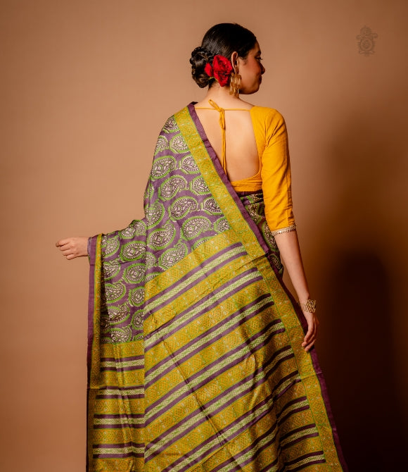 Pure Gachhi Bengal Tussar Saree Purple