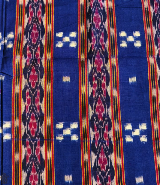 Handwoven Orissa Ikat Blouse Piece Navy Blue