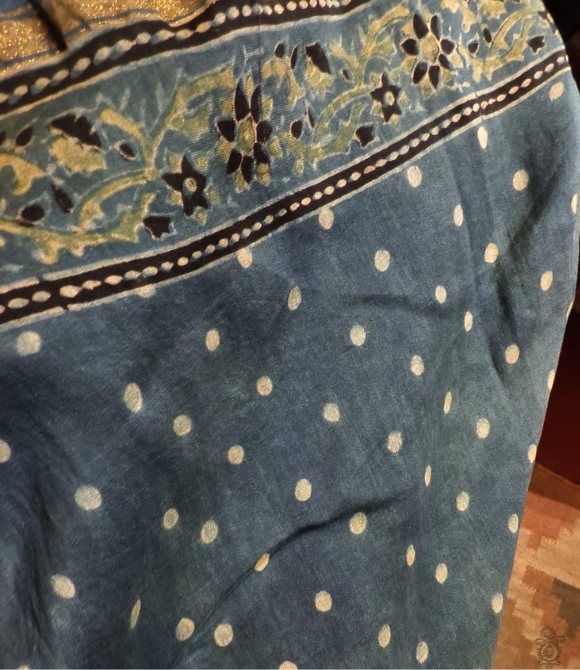 Maheshwari Silk Cotton Ajrakh Indigo