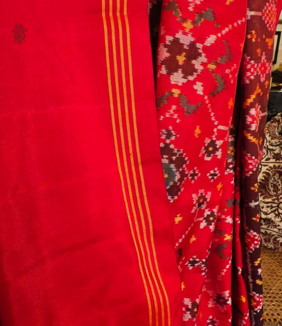 Premium Single Ikat Patola Saree Red