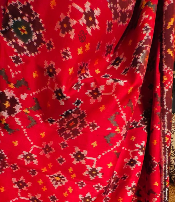 Premium Single Ikat Patola Saree Red