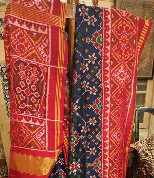 Premium Single Ikat Patola Saree Midnight Blue
