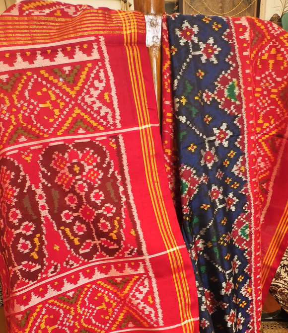 Premium Single Ikat Patola Saree Midnight Blue
