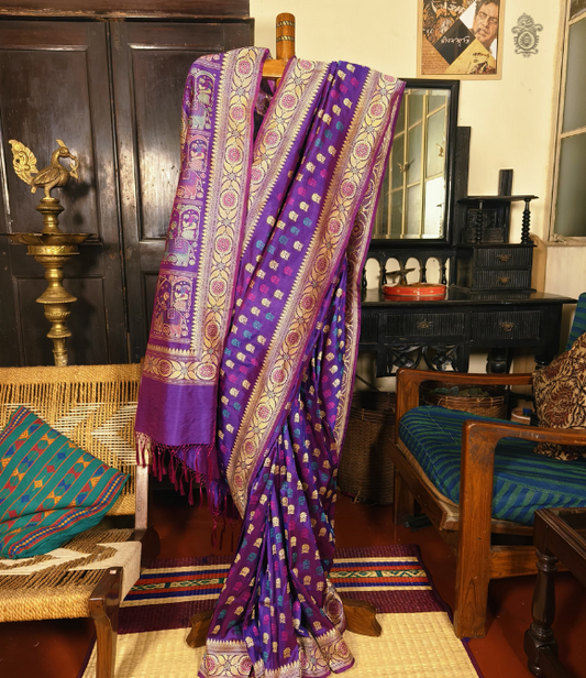Vintage Benaras Baluchari Silk Saree