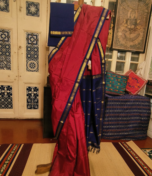 Handwoven Soft Silk Kanjivaram Saree | Kalakriti by Paroma | Handloom Boutique