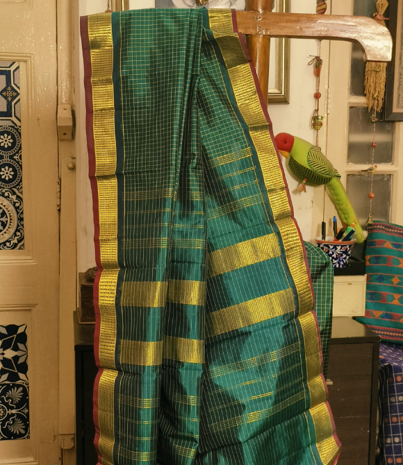 Handwoven Soft Silk Kanjivaram Saree Green