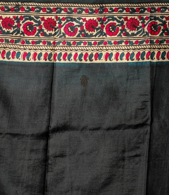 Handwoven Pure Mulberry Bengal Silk Saree Pink & Blue