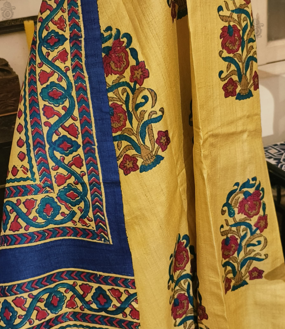 Pure Gachhi Bengal Tussar Saree Yellow
