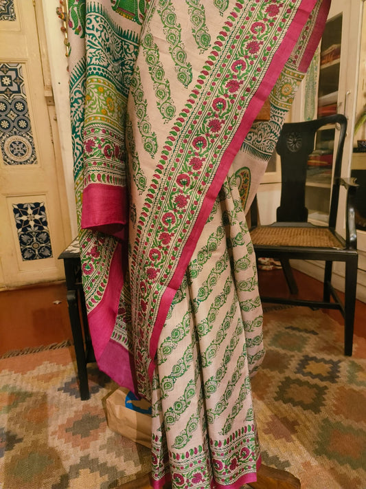 Pure Gachhi Bengal Tussar Saree