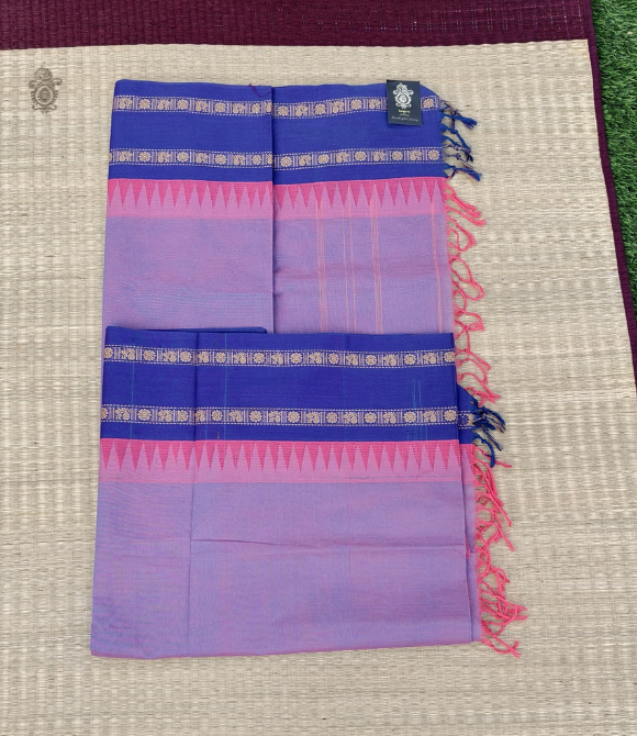 Pure Cotton Chettinad Saree Light Mauve