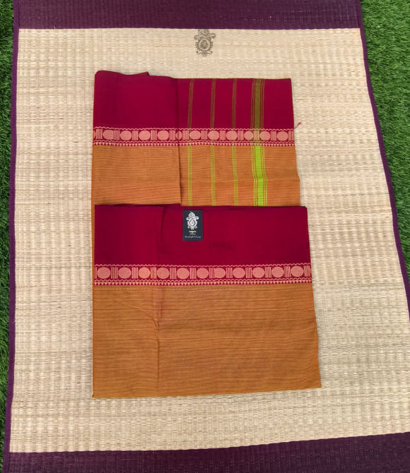 Pure Cotton Chettinad Saree Deep Yellow