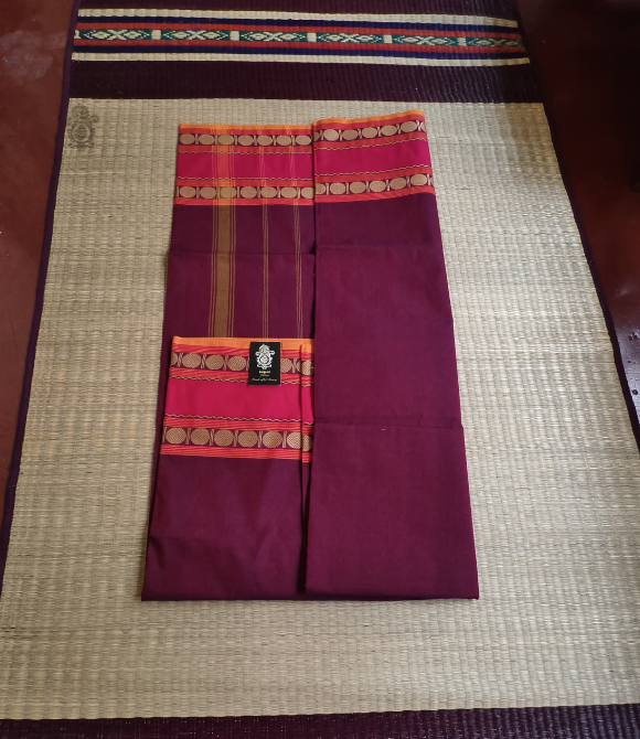 Pure Cotton Chettinad Saree Magenta