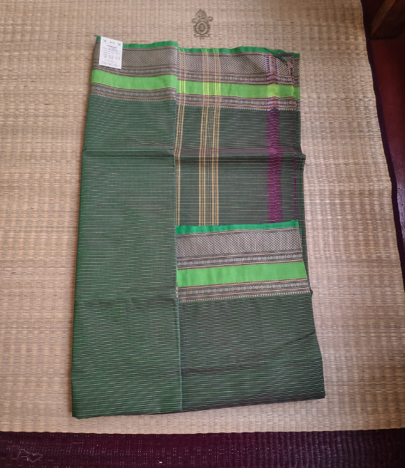 Pure Cotton Chettinad Saree Sage Green