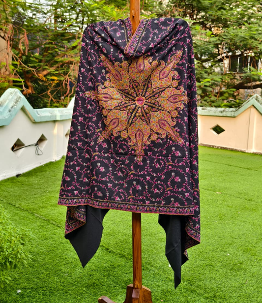 Pure Pashmina Jamewar Jaal Shawl Star of Kashmir