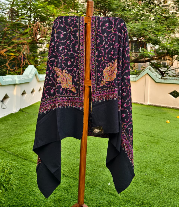 Pure Pashmina Jamewar Jaal Shawl Star of Kashmir