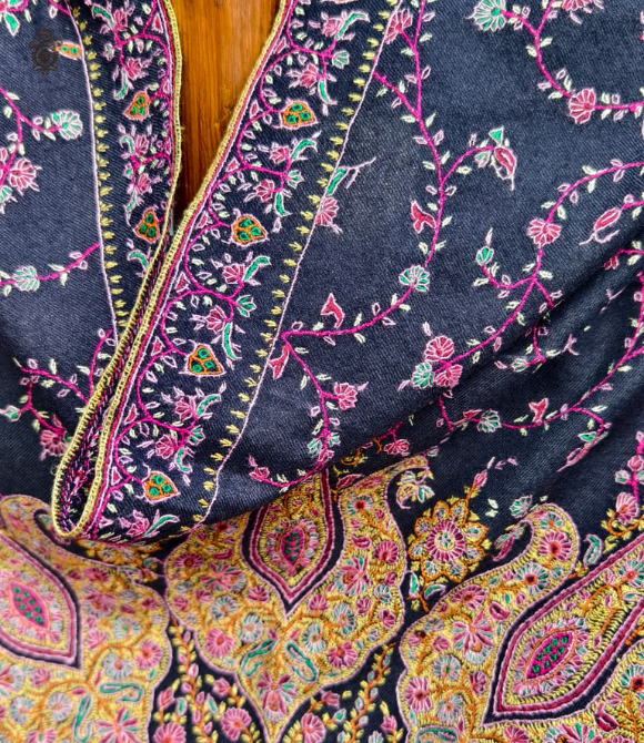 Pure Pashmina Jamewar Jaal Shawl Star of Kashmir