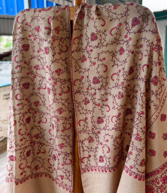 Fine Wool Hand Embroided Kashmiri Shawl
