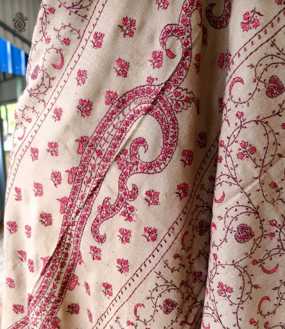Fine Wool Hand Embroided Kashmiri Shawl