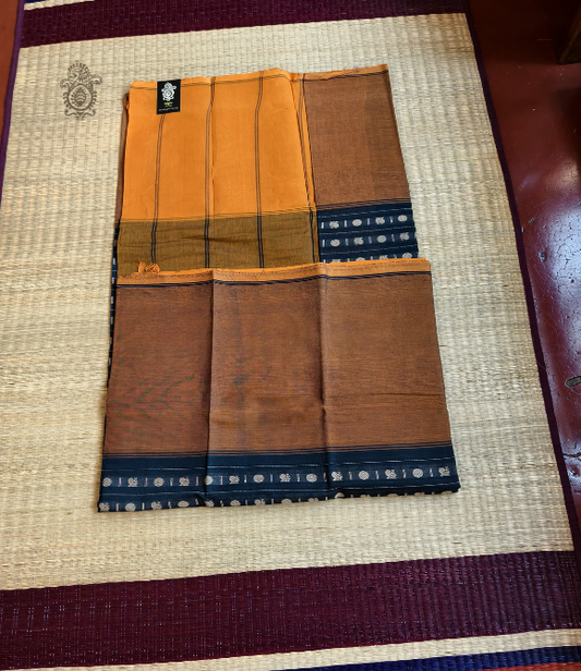Handwoven Pure Cotton Kanchipuram Saree Navy