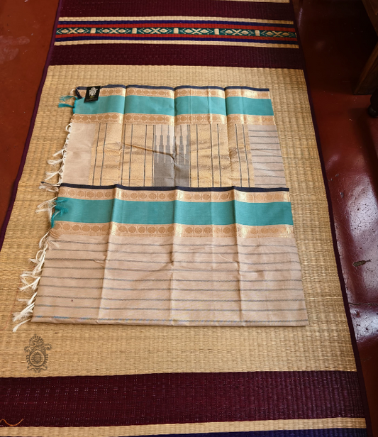Handwoven Pure Cotton Kanchipuram Saree White