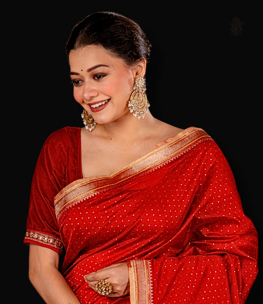 Traditional Phekua Benarasi | Handwoven Pure Chanderi Zari Benarasi | Kalakriti by Paroma