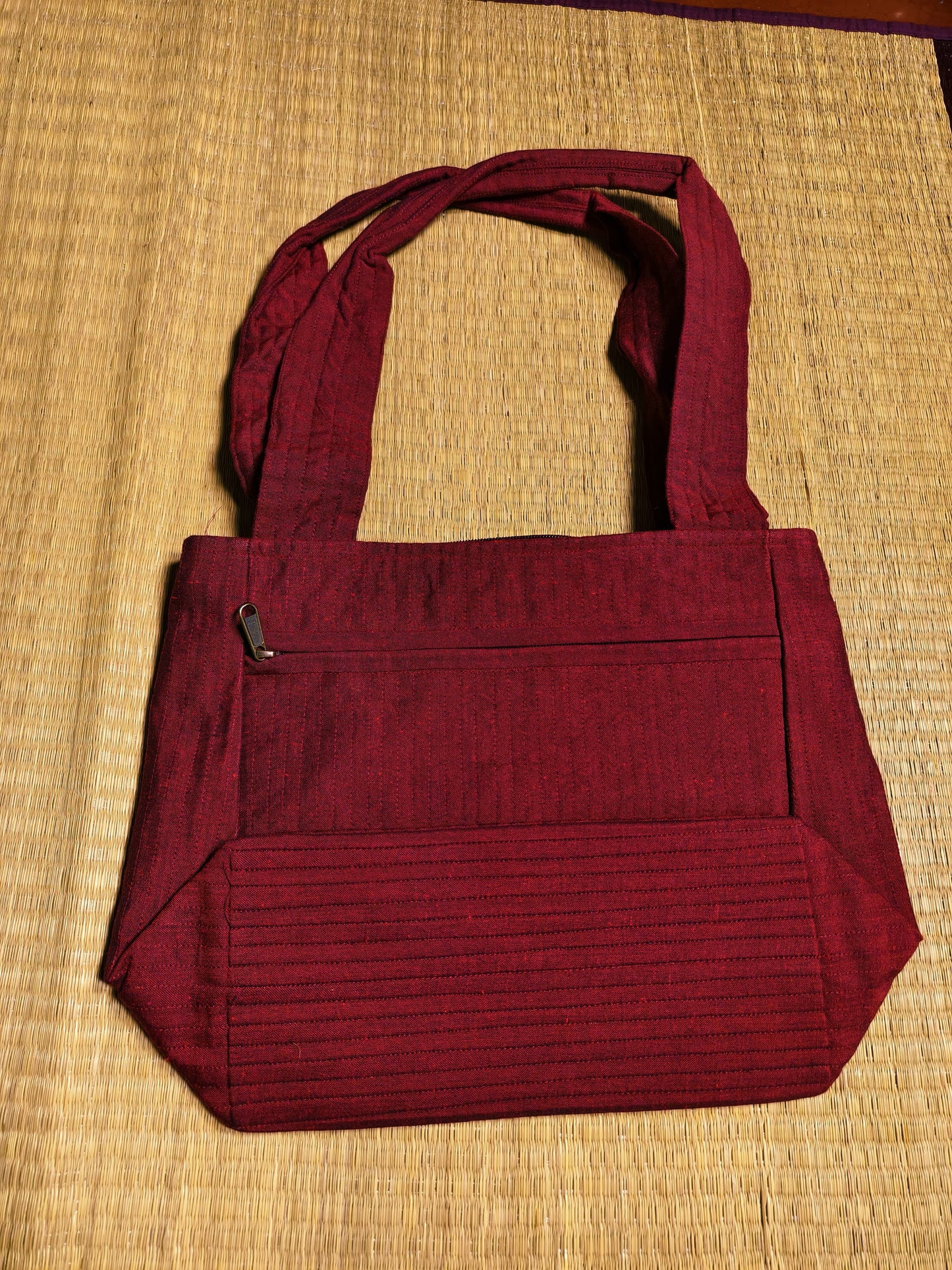 Maroon & Black Kutch Hand-Embroidered Mirror Work Pure Silk Hand Bags