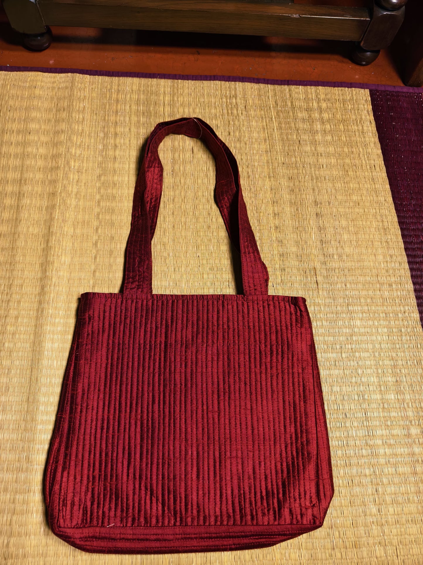 Maroon & Blue Kutch Hand-Embroidered Mirror Work Pure Silk Hand Bags