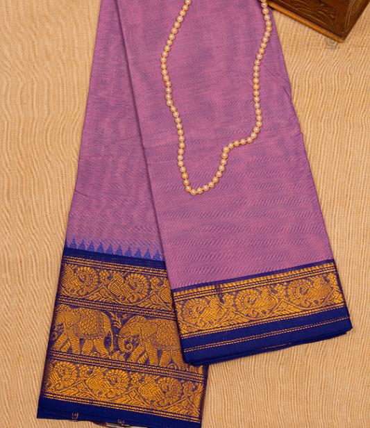 Chettinad Handloom Cotton Saree Light Purple