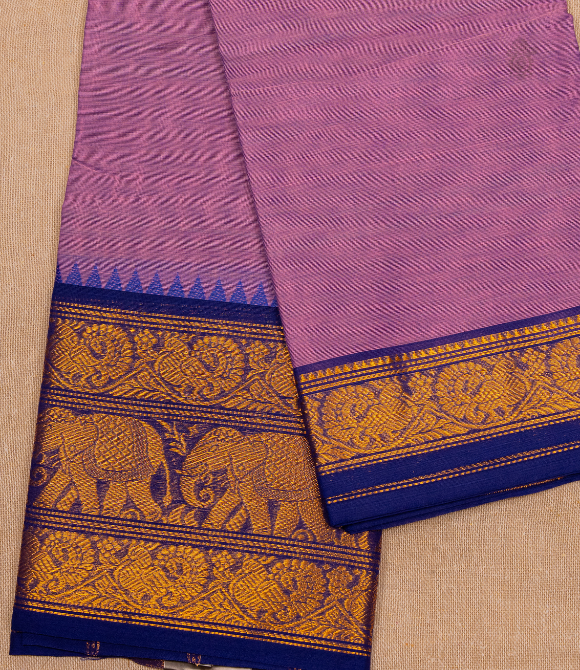 Chettinad Handloom Cotton Saree Light Purple