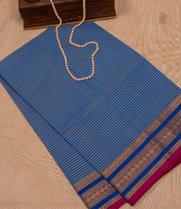 Chettinad Handloom Cotton Saree Blue