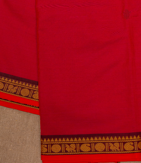 Chettinad Handloom Cotton Saree Deep Pink