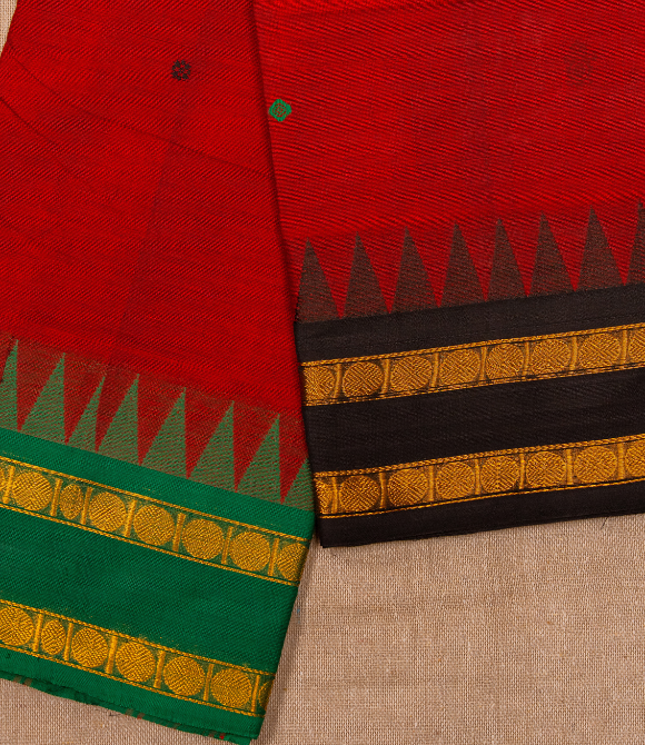 Chettinad Handloom Cotton Saree Pink Ganga Jamuna Border
