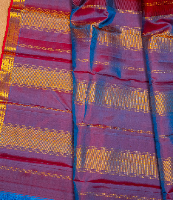 Pure Zari Kanjivaram Saree - Maroon With Zari Border